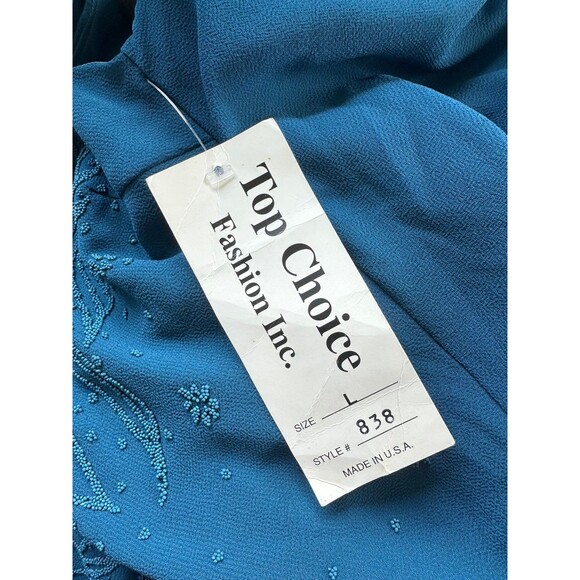 Top Choice Fashion NWT Intricate Floral Beading Sequin Cocktail Midi Dress L - Picture 5 of 8